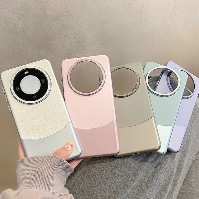 Leather Color Case Phone Faux Panel