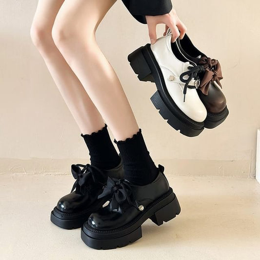 Platform Derby Lace-Up Shoes
