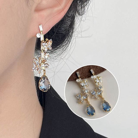 Alloy Butterfly Rhinestone Dangle Earring