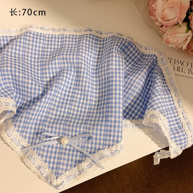 (Various Head / Scrunchie Set Scarf Triangle Designs) Lace Trim