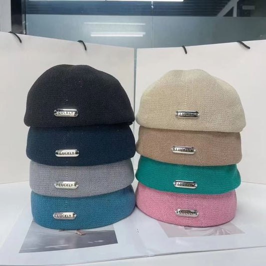 Plate Beret Hat Metal Lettering