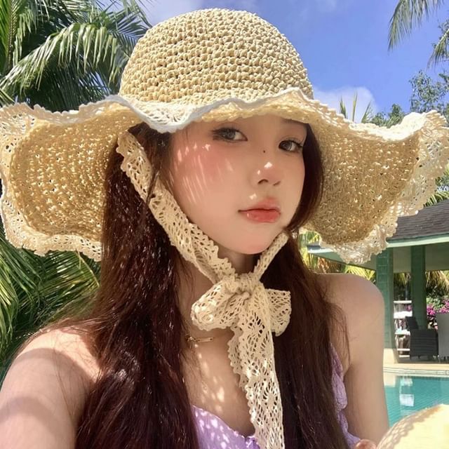 Hat Trim Sun Lace Straw