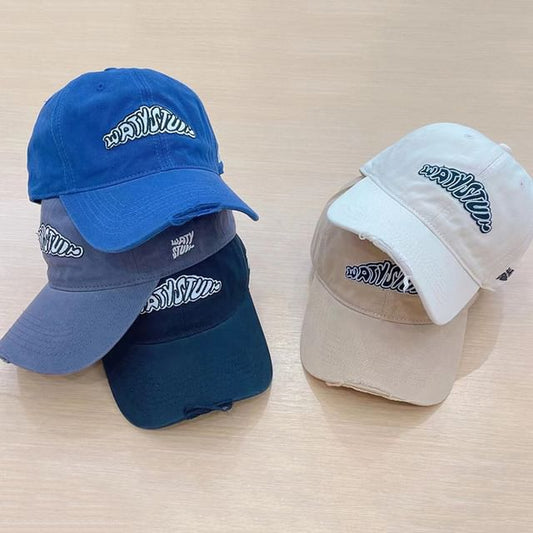 Lettering Embroidered Cap Baseball