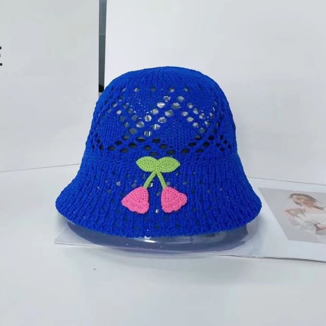 Floral Embroidered Hat Bucket Woven