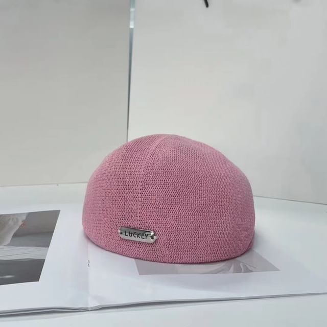 Plate Beret Hat Metal Lettering