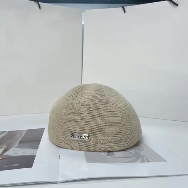 Plate Beret Hat Metal Lettering