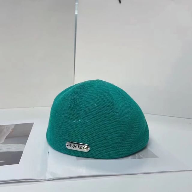 Plate Beret Hat Metal Lettering