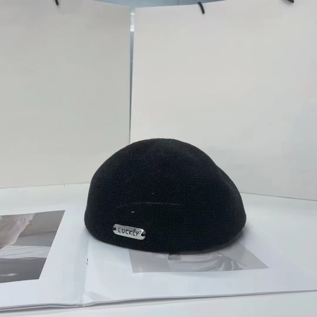 Plate Beret Hat Metal Lettering