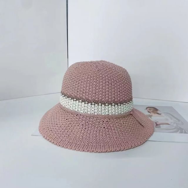 Woven Hat Bucket Striped