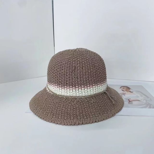 Woven Hat Bucket Striped