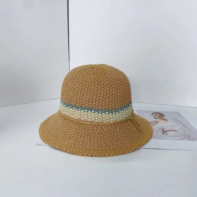 Woven Hat Bucket Striped
