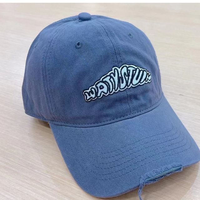 Lettering Embroidered Cap Baseball