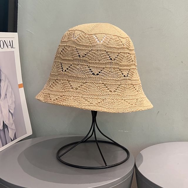 Knit Eyelet Bucket Hat