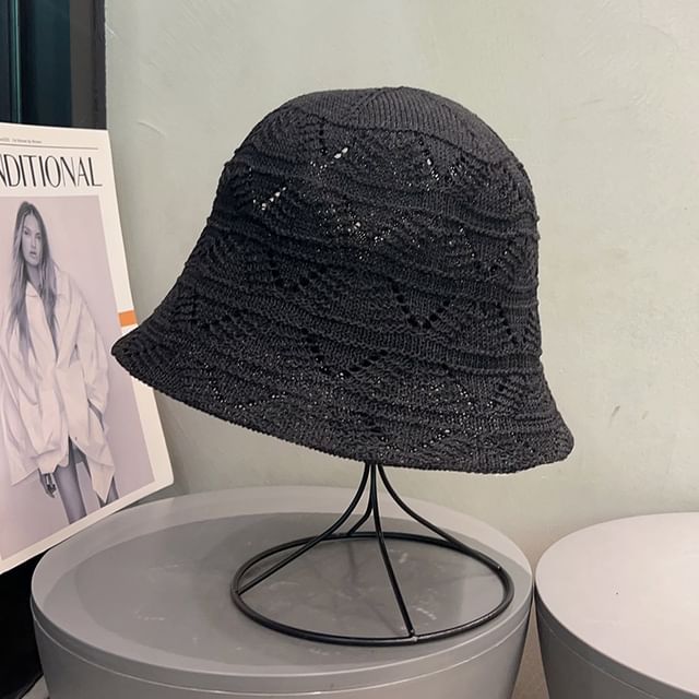 Knit Eyelet Bucket Hat