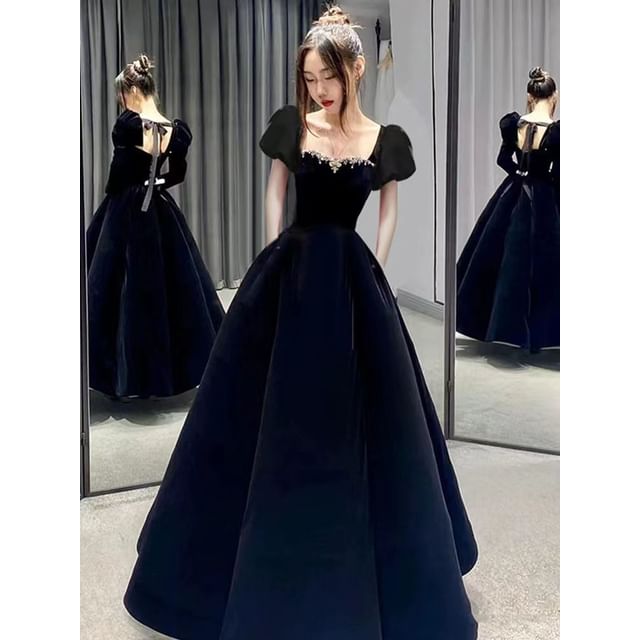 A-Line Designs) (Various Evening Velvet Gown
