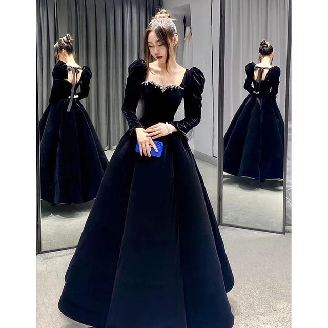 A-Line Designs) (Various Evening Velvet Gown