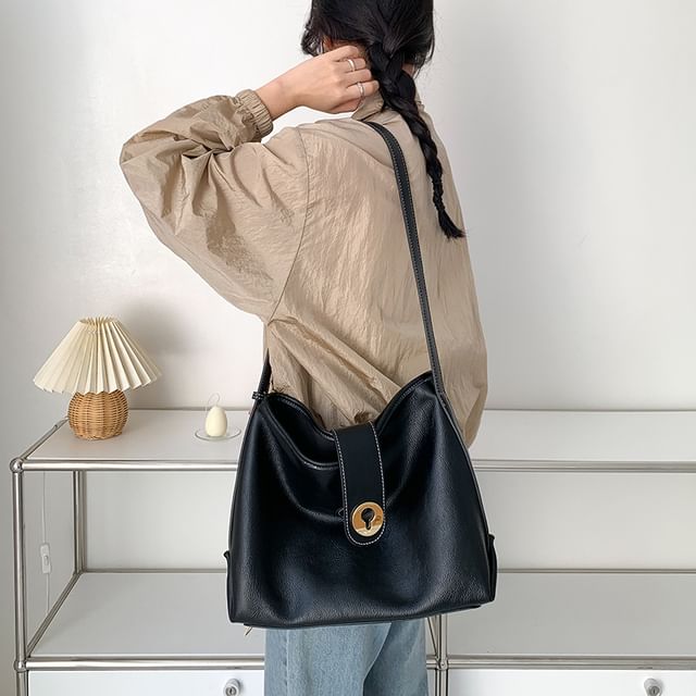 Bag Plain Leather Faux Tote