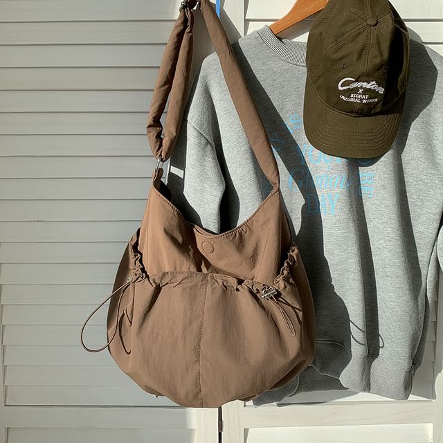 Crossbody Bag Plain Drawstring Nylon