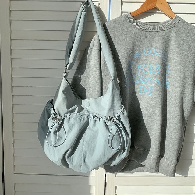 Crossbody Bag Plain Drawstring Nylon