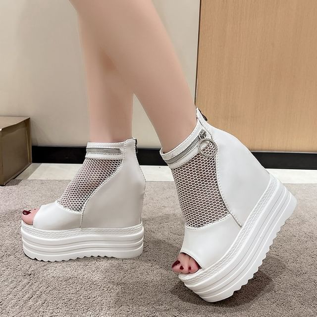 Sandals Mesh Hidden Wedge Platform