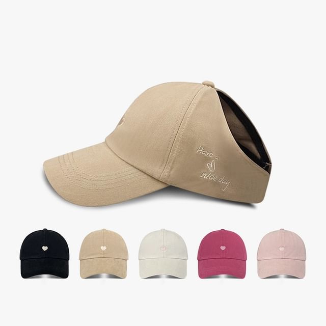 Embroidered Heart Cap Baseball