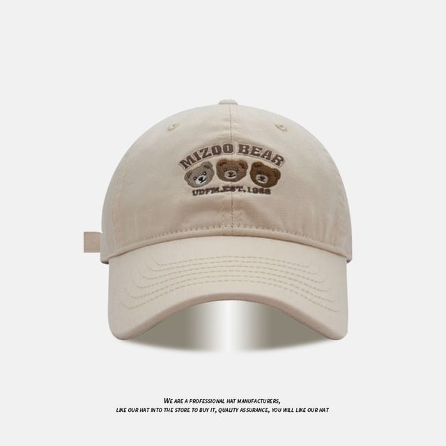 Cap Embroidered Baseball Bear