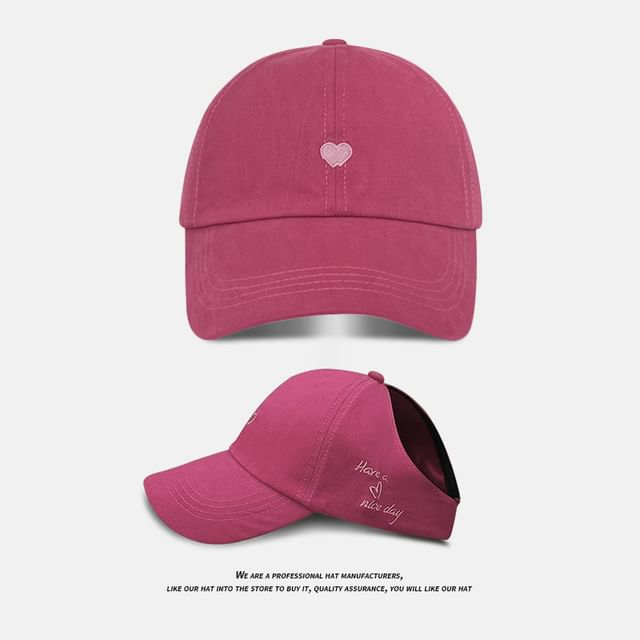 Embroidered Heart Cap Baseball