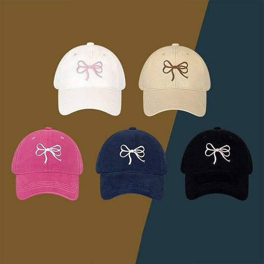Bow Baseball Cap Embroidered