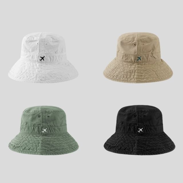 Bucket Embroidered Hat Plane