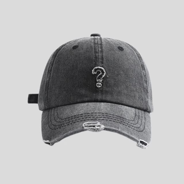 Distressed Baseball Question Cap Mark