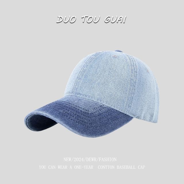 Cap Washed Denim Baseball Tone Two