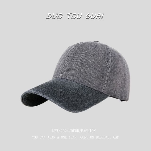 Cap Washed Denim Baseball Tone Two