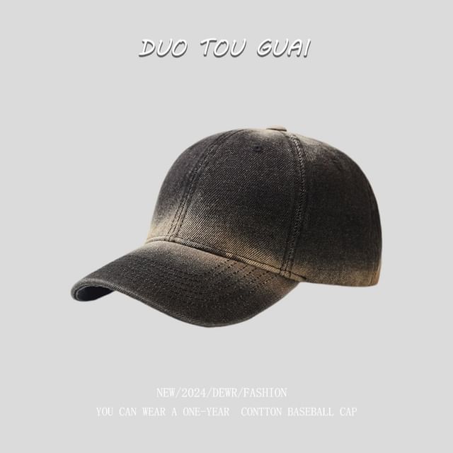 Washed Cap Baseball Denim