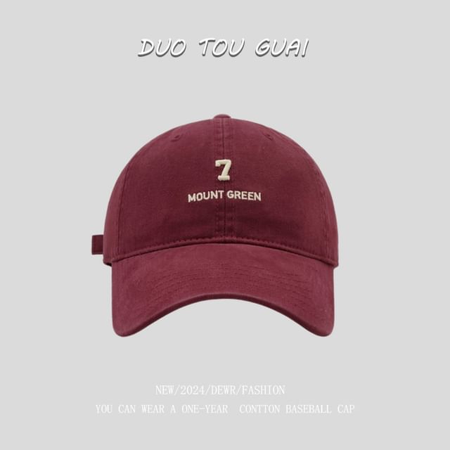 Cap Embroidered Number Baseball