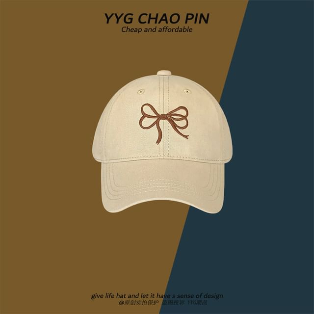 Bow Baseball Cap Embroidered