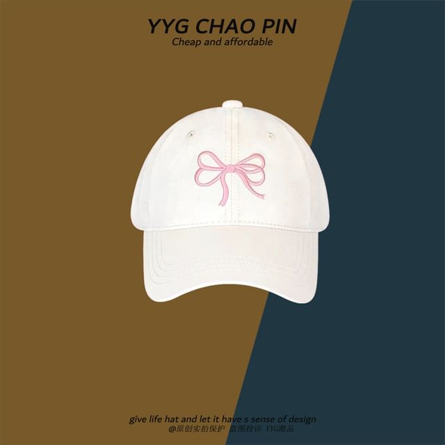 Bow Baseball Cap Embroidered