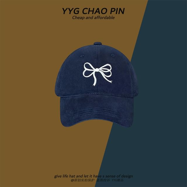 Bow Baseball Cap Embroidered