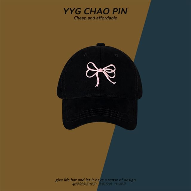 Bow Baseball Cap Embroidered