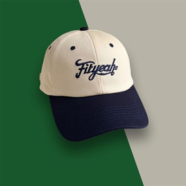 Panel Embroidered Lettering Cap Baseball