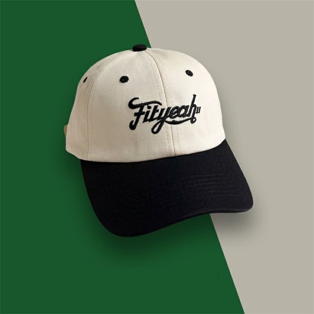 Panel Embroidered Lettering Cap Baseball