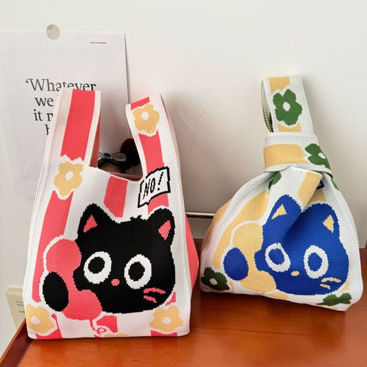 Tote Cat Bag Knit