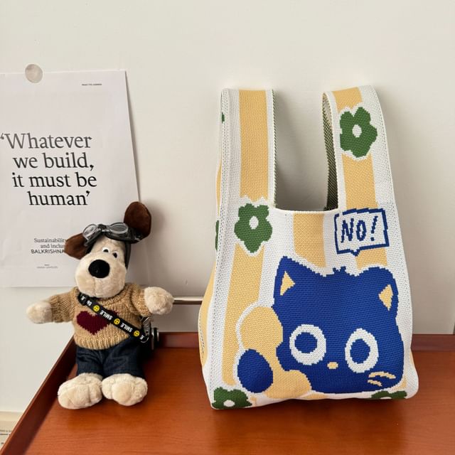 Tote Cat Bag Knit