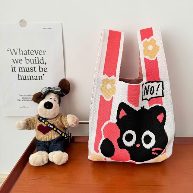 Tote Cat Bag Knit