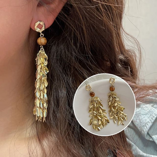 Earring Wheat Chandelier Alloy