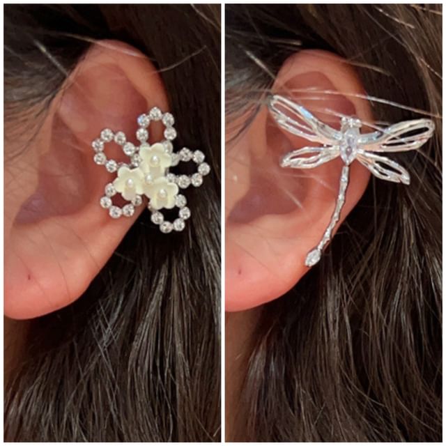 Alloy / Dragonfly Ear Cuff Floral