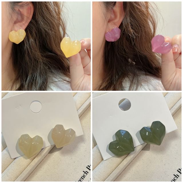 Heart Earring Resin Stud
