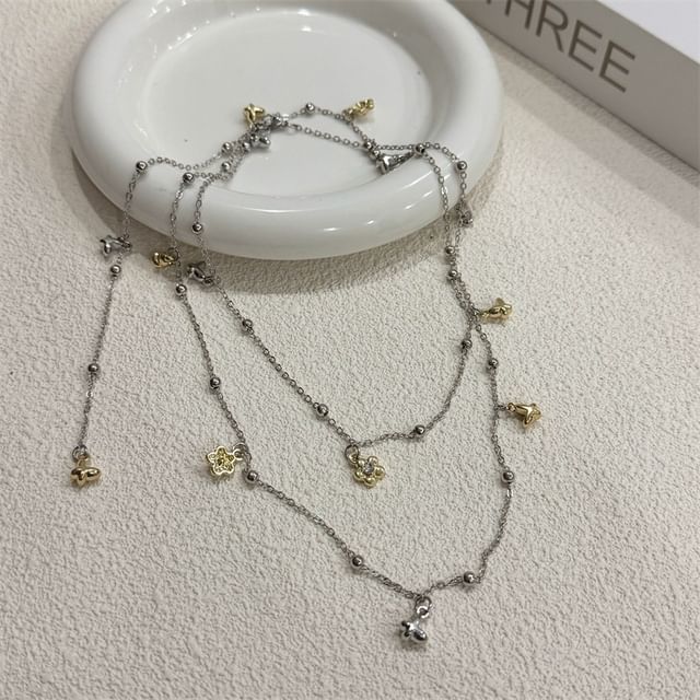 Pendant / Alloy Floral Heart Choker