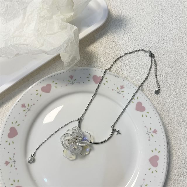 Choker Pendant Alloy Resin Floral