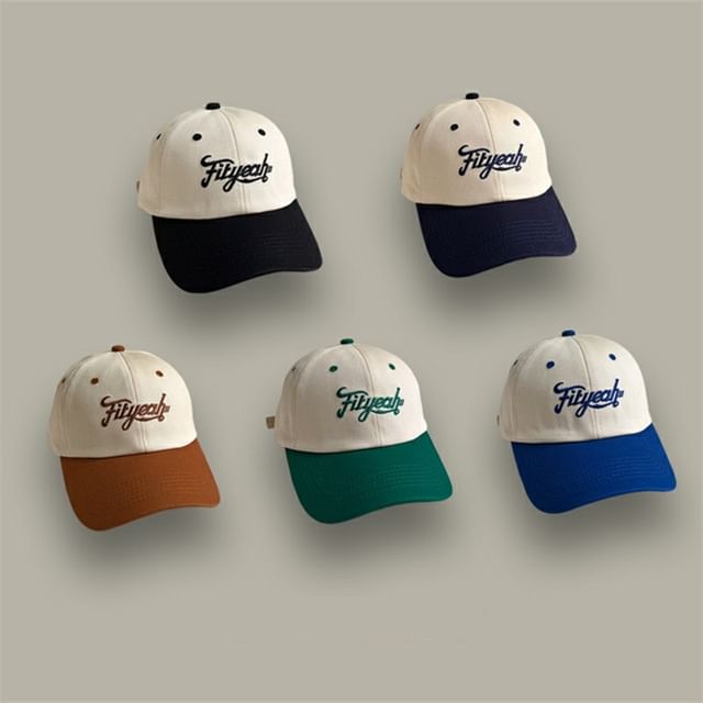Panel Embroidered Lettering Cap Baseball