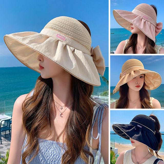 Bow Sun Ruched Panel Hat